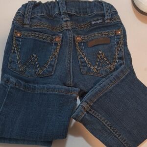 Wrangler Girls 5 Slim Dark Blue Boot Cut Jeans